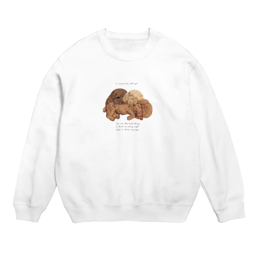 chourire toujoursの🐩puppy toypoodle Crew Neck Sweatshirt