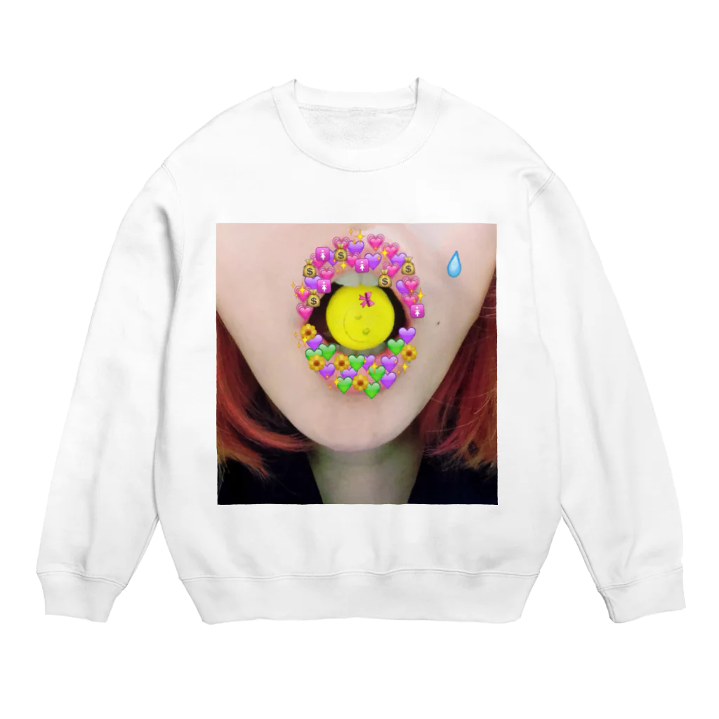 minapizzaのgirls   lip Crew Neck Sweatshirt