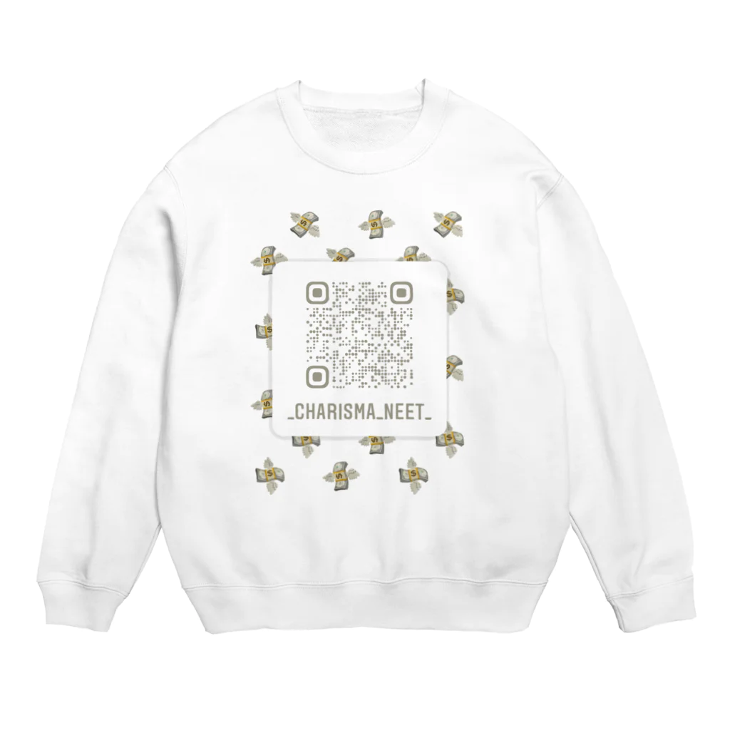 カリスマニートのCharisma neet インスタQRコード 札束ver. Crew Neck Sweatshirt