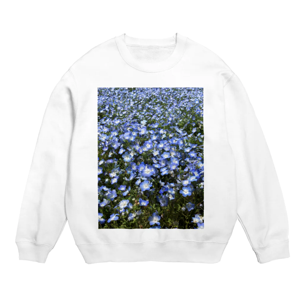 coronblanのネモフィラの咲く頃 Crew Neck Sweatshirt