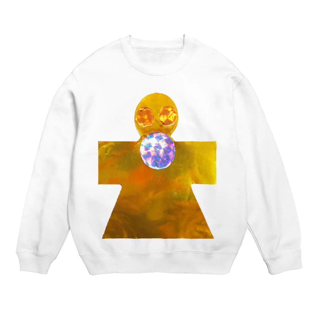 湯沢恵理　宇宙アイテムのメタリックお守り宇宙人スウェット Crew Neck Sweatshirt