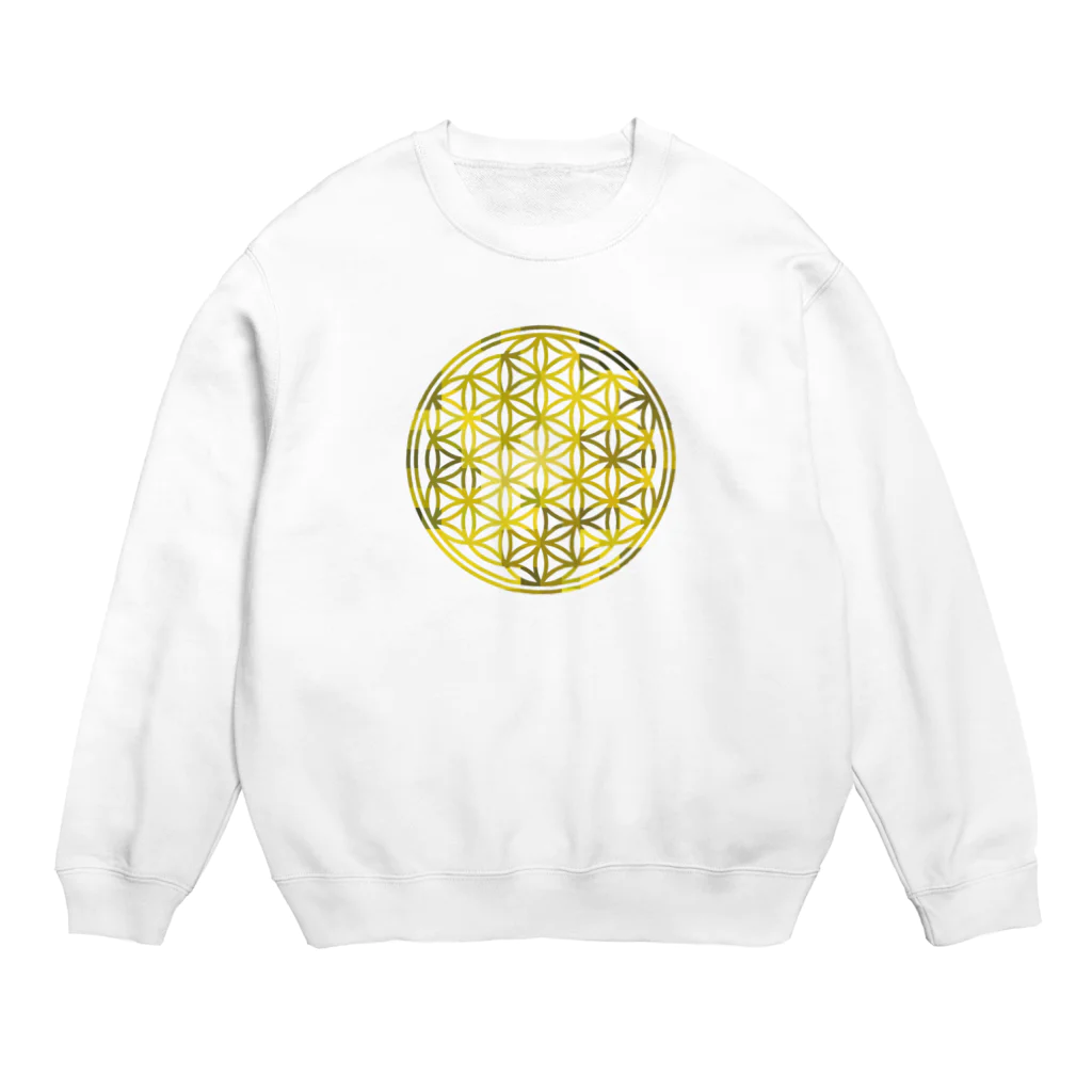 神聖幾何学屋のイエローダイヤモンド Crew Neck Sweatshirt