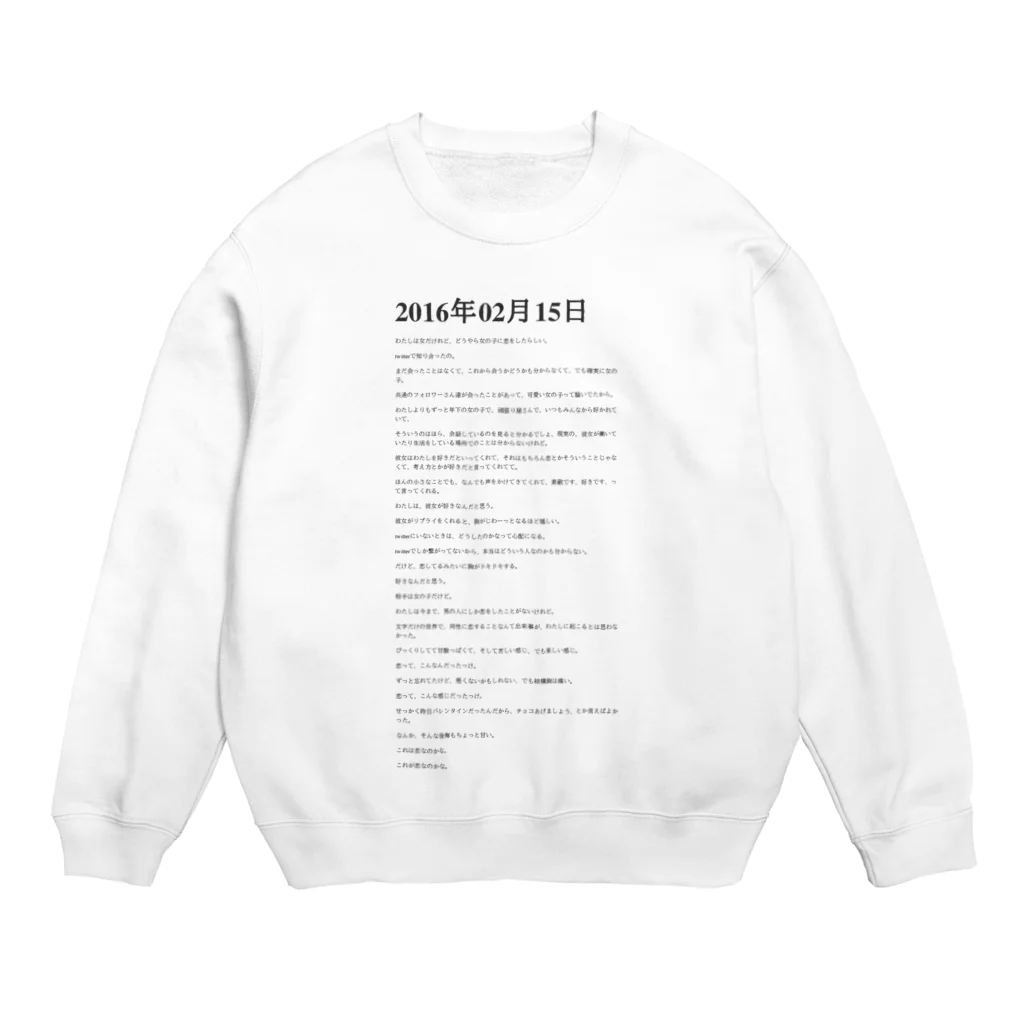 誰かが書いた日記の2016年02月15日23時58分 Crew Neck Sweatshirt