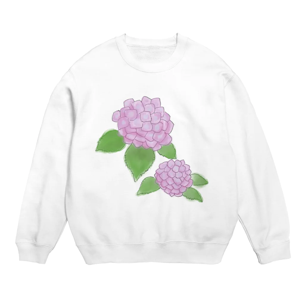 気ままに創作　よろず堂のあじさい　紫 Crew Neck Sweatshirt