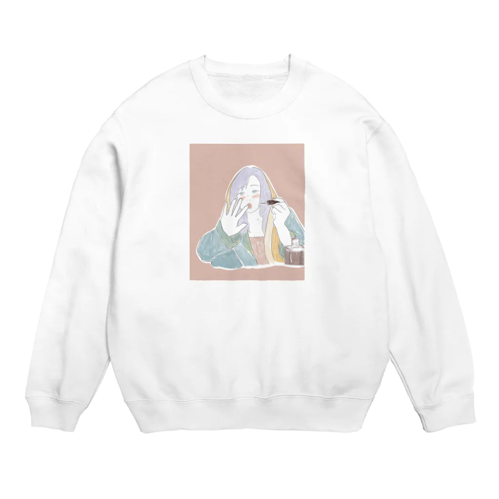 山田の店の風呂上り、ネイルぬりたがーる Crew Neck Sweatshirt