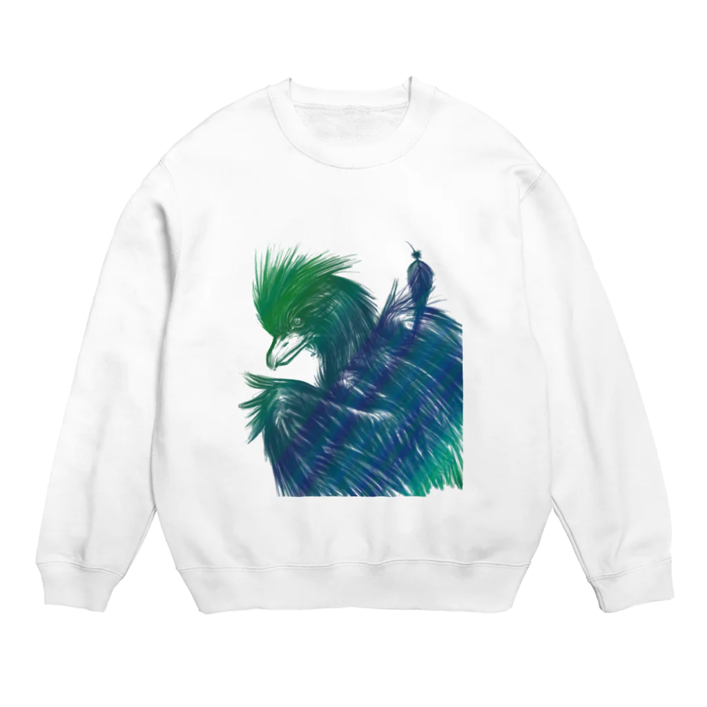 ドリルあたまの鳥 Crew Neck Sweatshirt