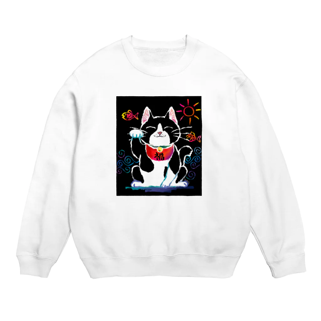 Kitsune honpoの招き猫 Crew Neck Sweatshirt