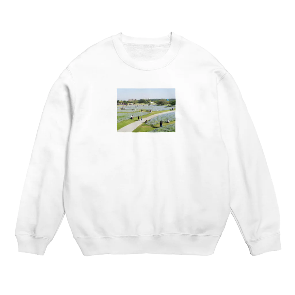 お肉のにこのネモフィラの花 Crew Neck Sweatshirt