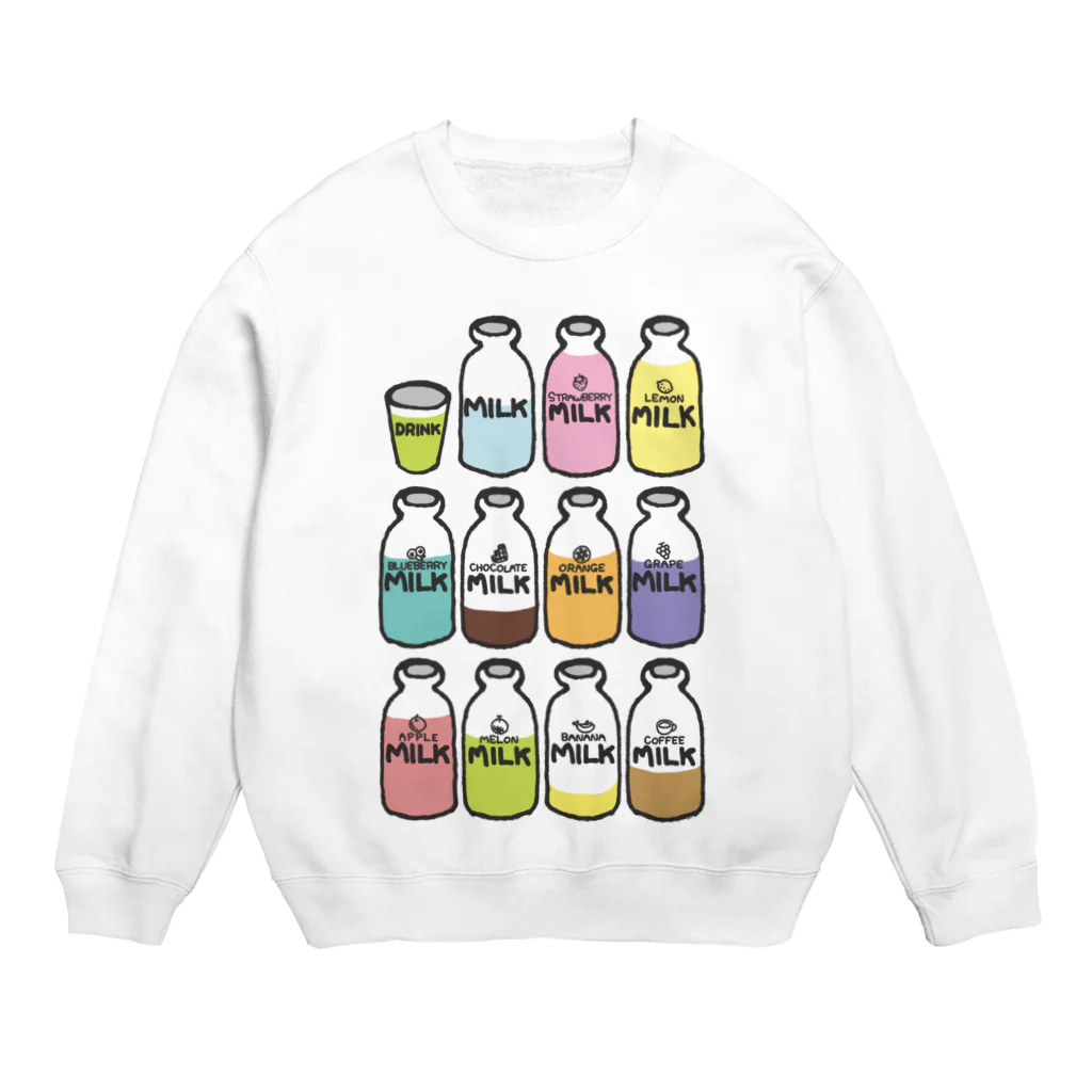 Cɐkeccooのらくがきシリーズ『イロイロみるく』カラフル Crew Neck Sweatshirt