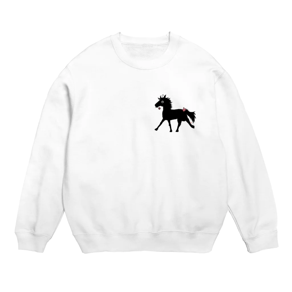 SWのくろいうま　控えめバージョン Crew Neck Sweatshirt