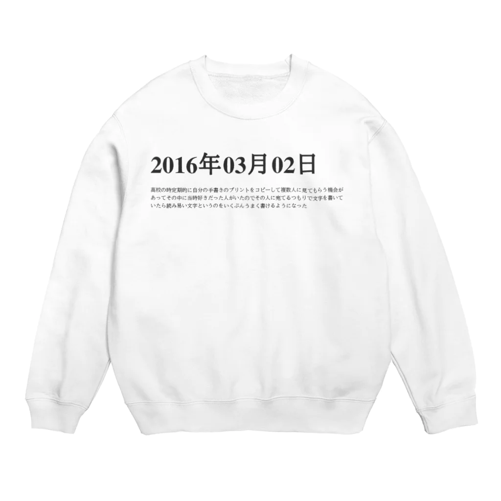 誰かが書いた日記の2016年03月2日22時12分 Crew Neck Sweatshirt