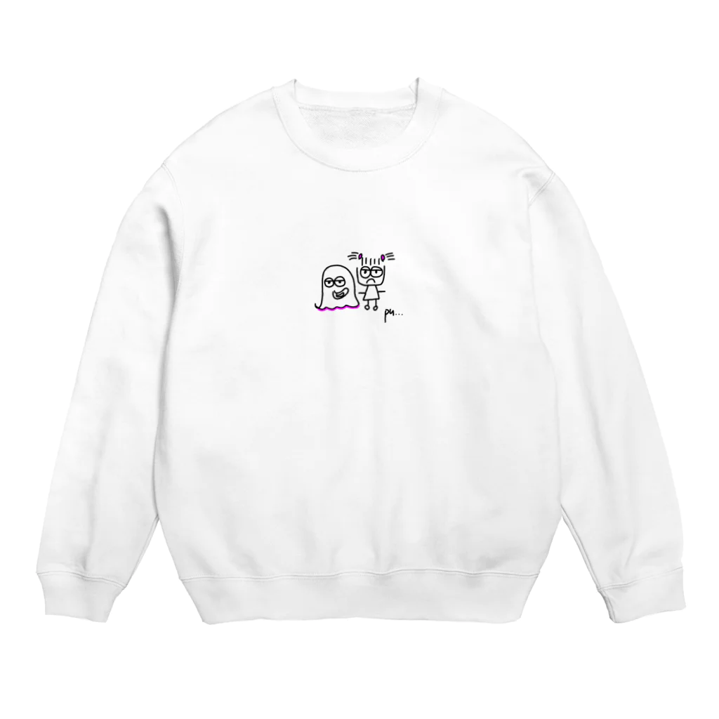 ﾑｰﾋﾞｰｽﾀｰのおばけとおんなのコ Crew Neck Sweatshirt