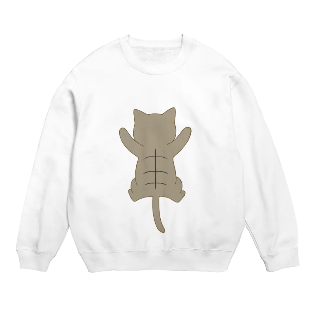 かわいいもののおみせ　いそぎんちゃくのしがみつくキジトラ猫 Crew Neck Sweatshirt