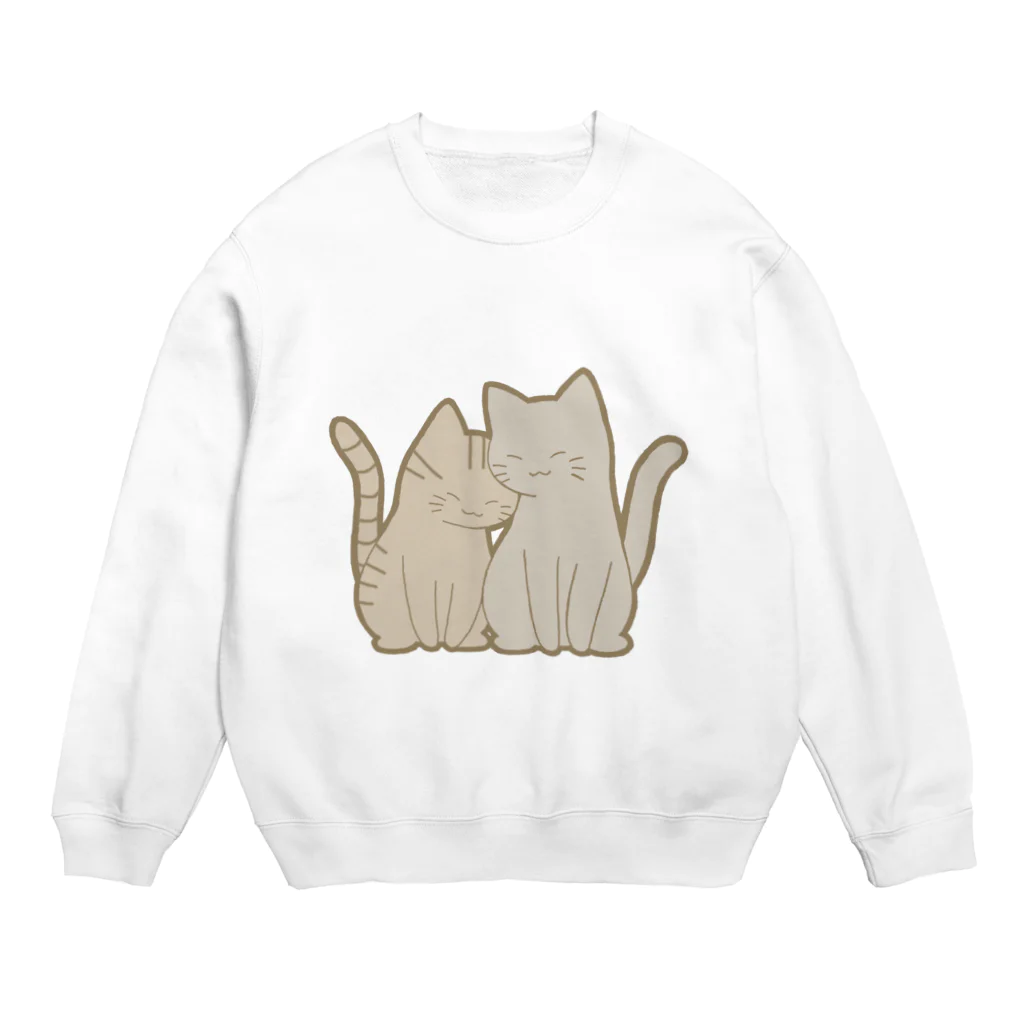 かわいいもののおみせ　いそぎんちゃくの仲良し猫　キジトラ&灰 Crew Neck Sweatshirt