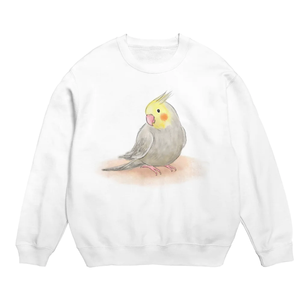 まめるりはことりのオカメインコ　シナモン【まめるりはことり】 Crew Neck Sweatshirt