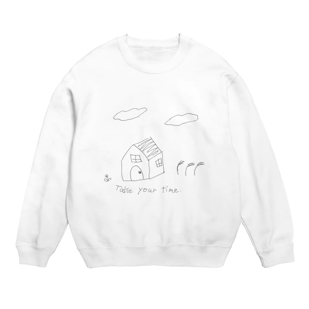 風野ひつじのTake your time. Crew Neck Sweatshirt