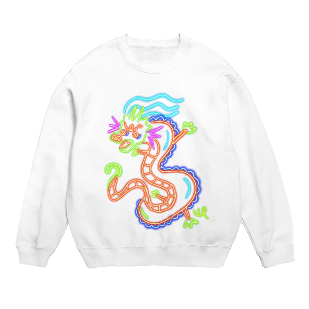 ビレイダオのネオン　龍 Crew Neck Sweatshirt