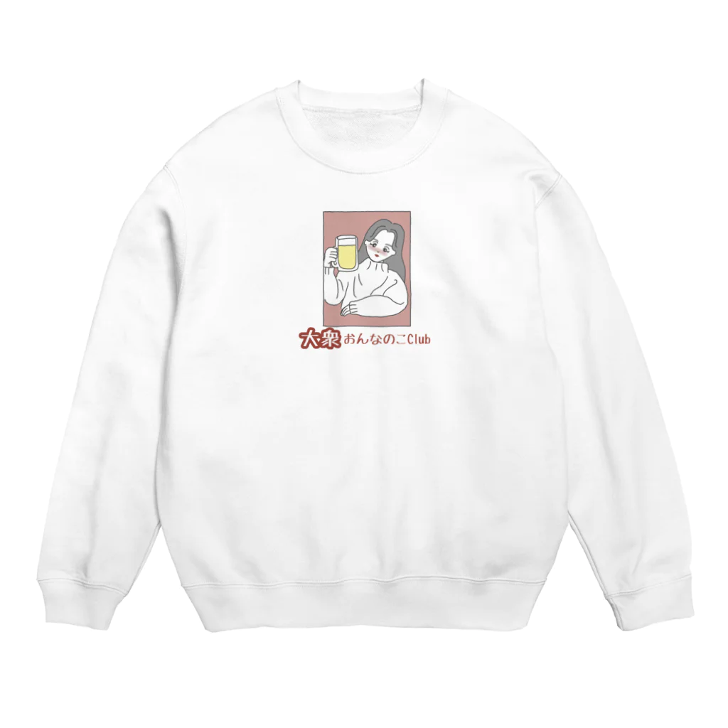 大衆おんなのこClubの大衆おんなのこClub レッド Crew Neck Sweatshirt