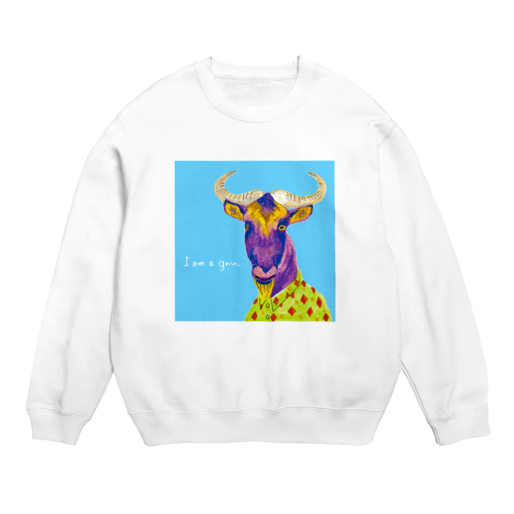 KANKAN ILLUSTRATION FACTORY goods shopのI am a gnu. (SORA) Crew Neck Sweatshirt