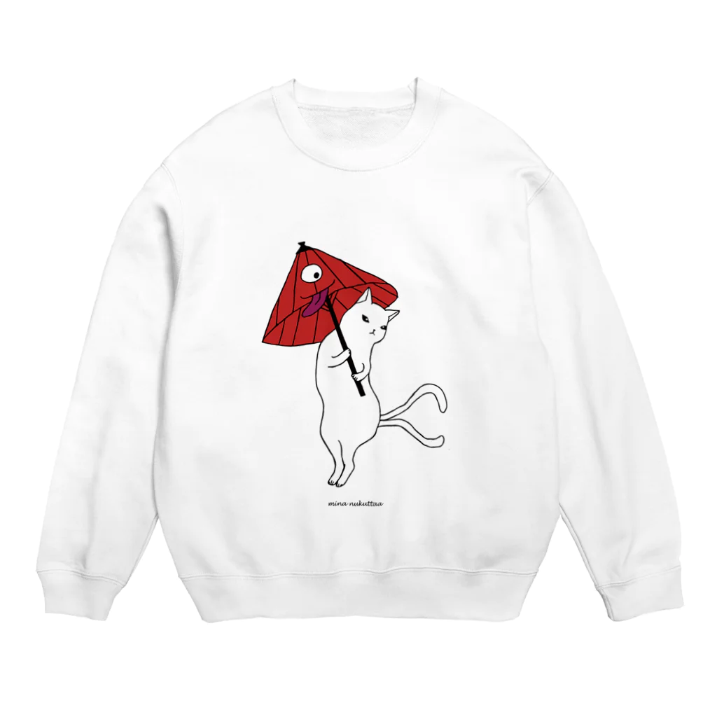 だんすだんすのミナ・ヌクッタ店のだんすだんすと傘化け Crew Neck Sweatshirt