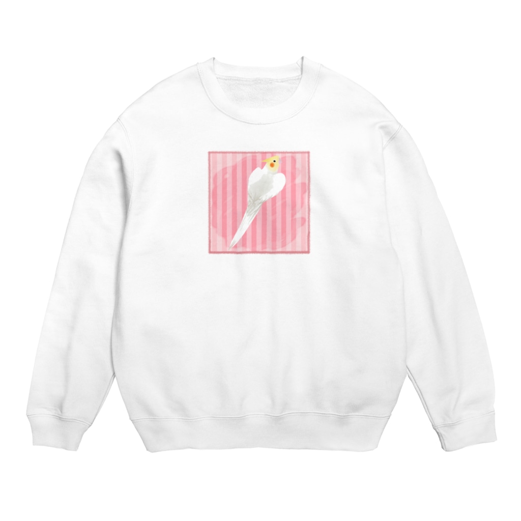 まめるりはことりのオカメインコ　ハートルチノーオカメインコ【まめるりはことり】 Crew Neck Sweatshirt