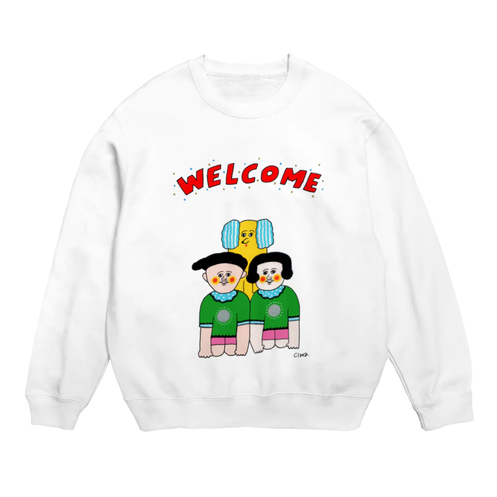 Claraのおみせのウェルカム一家 Crew Neck Sweatshirt