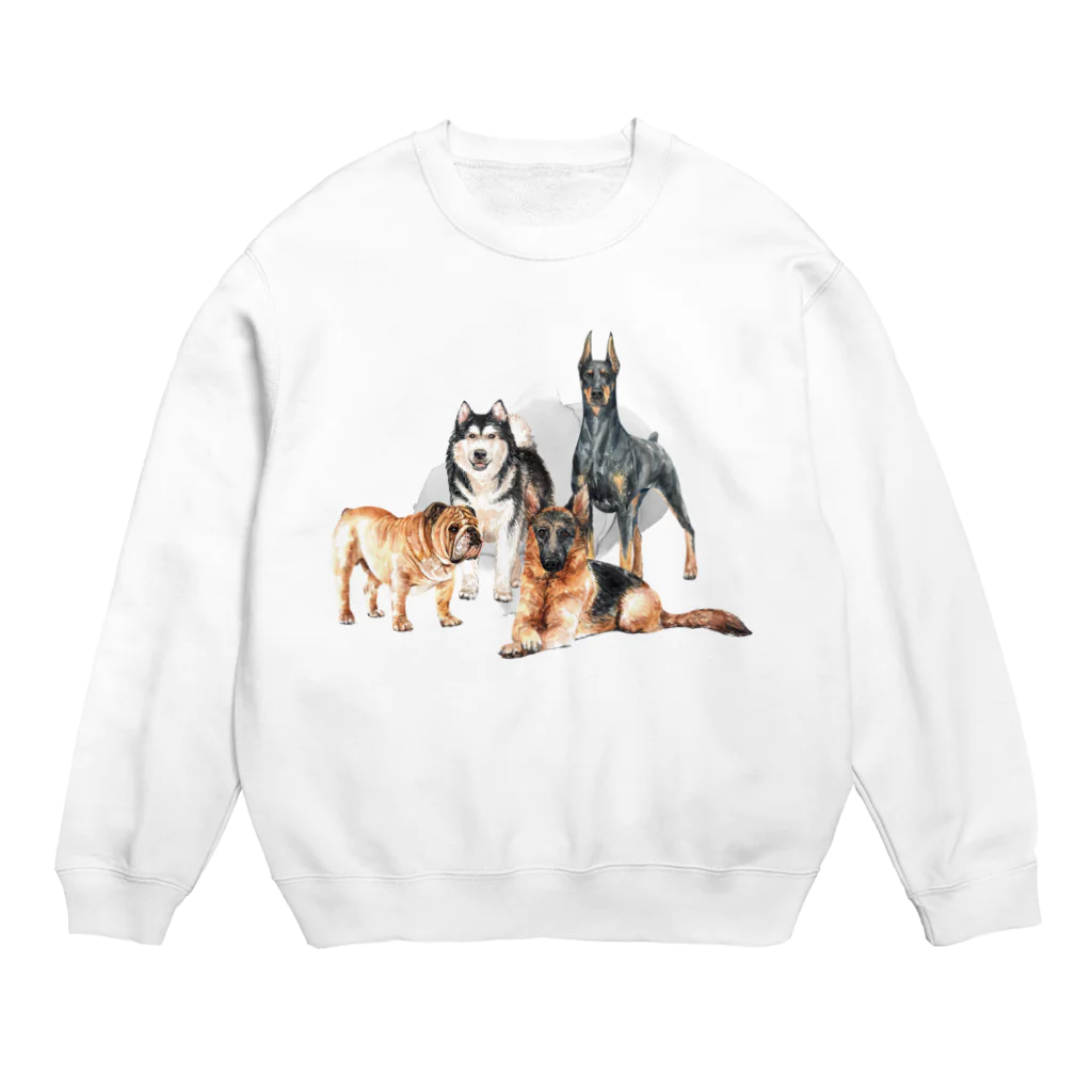 SANKAKU DESIGN STOREのちょっぴり強面の大きい犬たち。 Crew Neck Sweatshirt