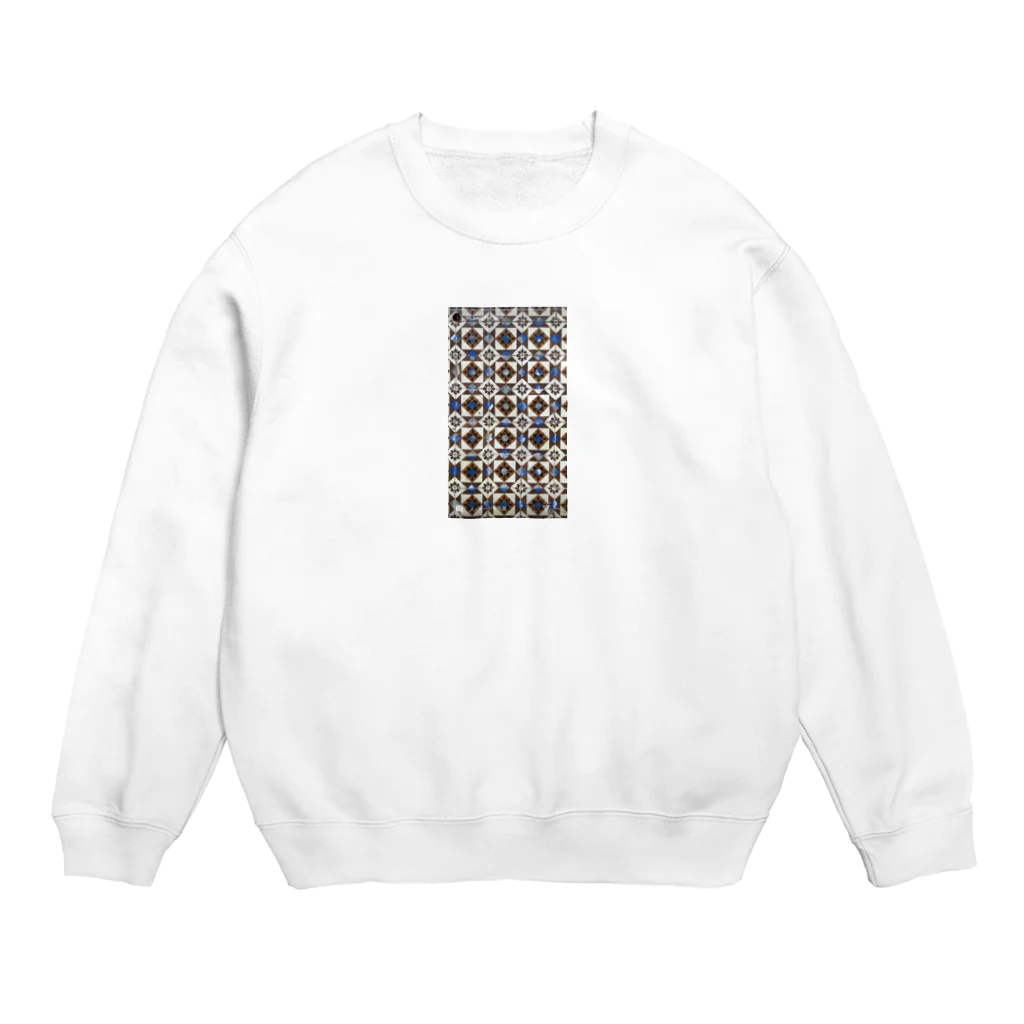 augustのタイル〈ブルー✖️ブラウン〉 Crew Neck Sweatshirt