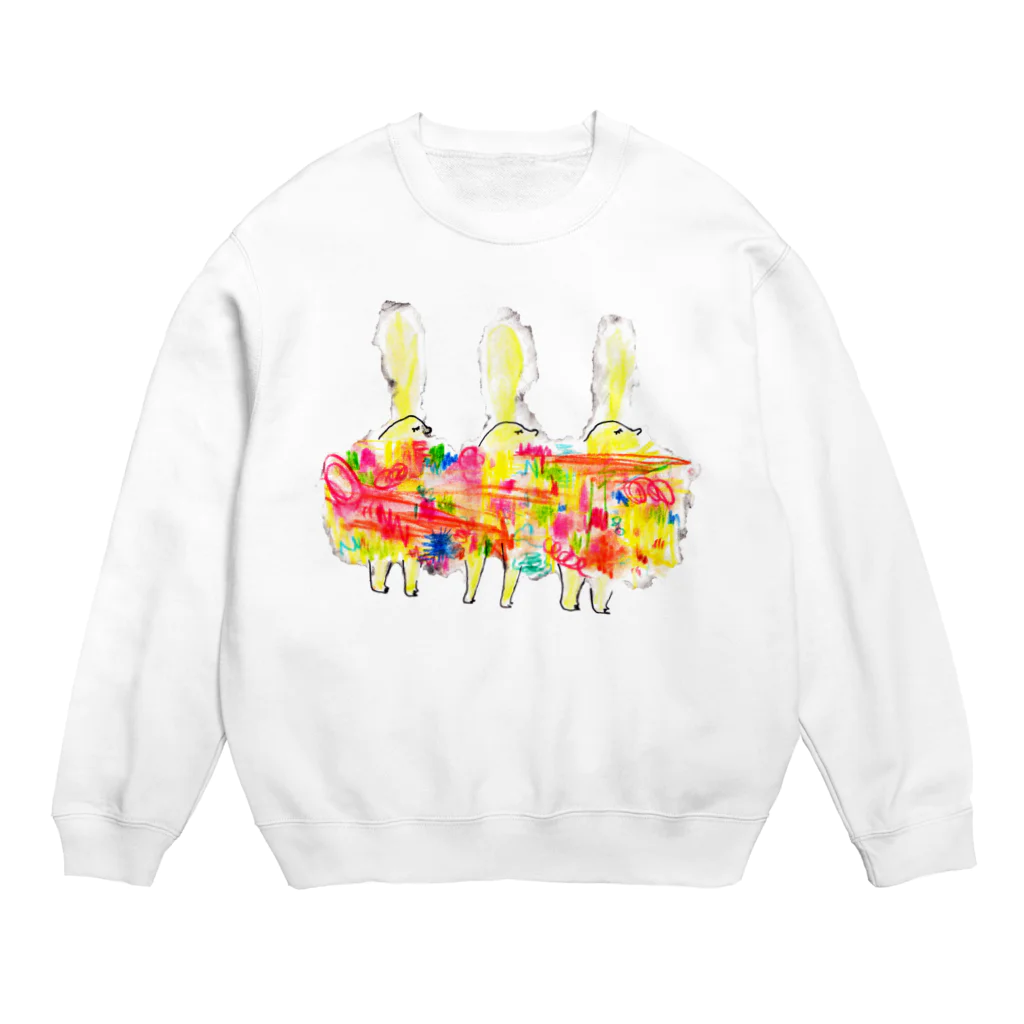  むきむき   地球生活の三人娘 Crew Neck Sweatshirt