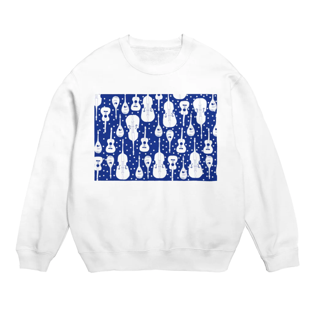 東風のマンドリンオーケストラ(blue,dot) Crew Neck Sweatshirt