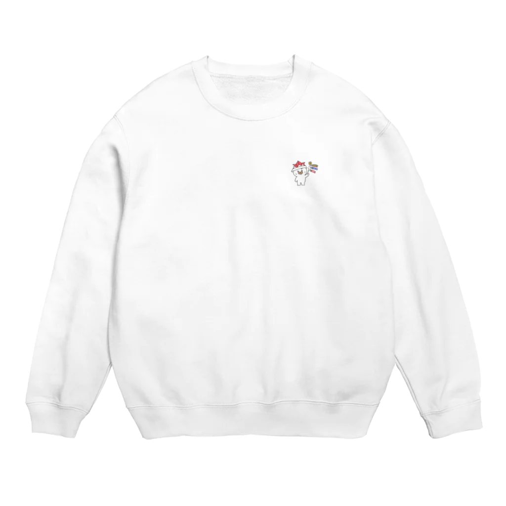 保護猫カフェ もりねこの5月のシロたん Crew Neck Sweatshirt