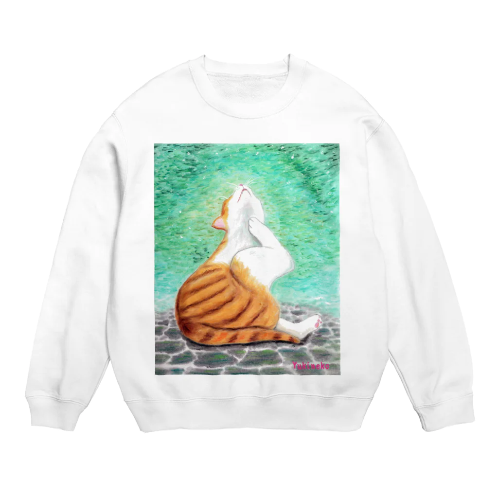 雪猫@LINEスタンプ発売中のあごカイカイ Crew Neck Sweatshirt