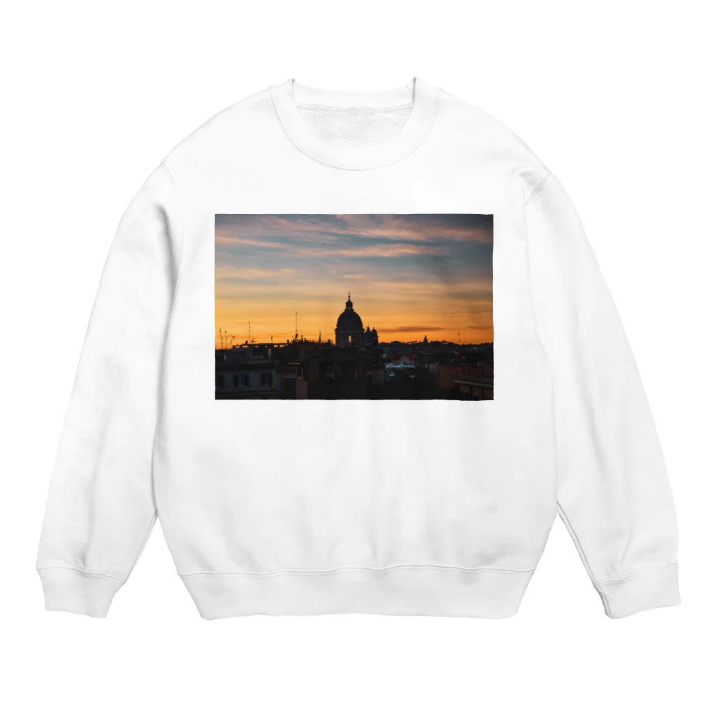 Puddingのローマ景色写真 Crew Neck Sweatshirt