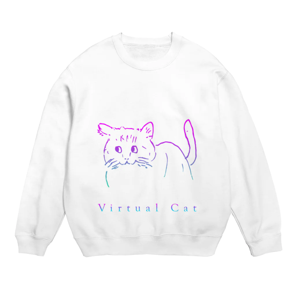 バーチャルねこ屋のNeon Virtual Cat Crew Neck Sweatshirt