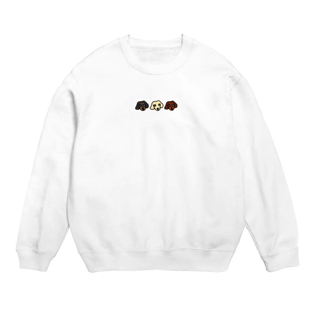 まき〜み　爬虫類飼いのダックス3姉妹 Crew Neck Sweatshirt