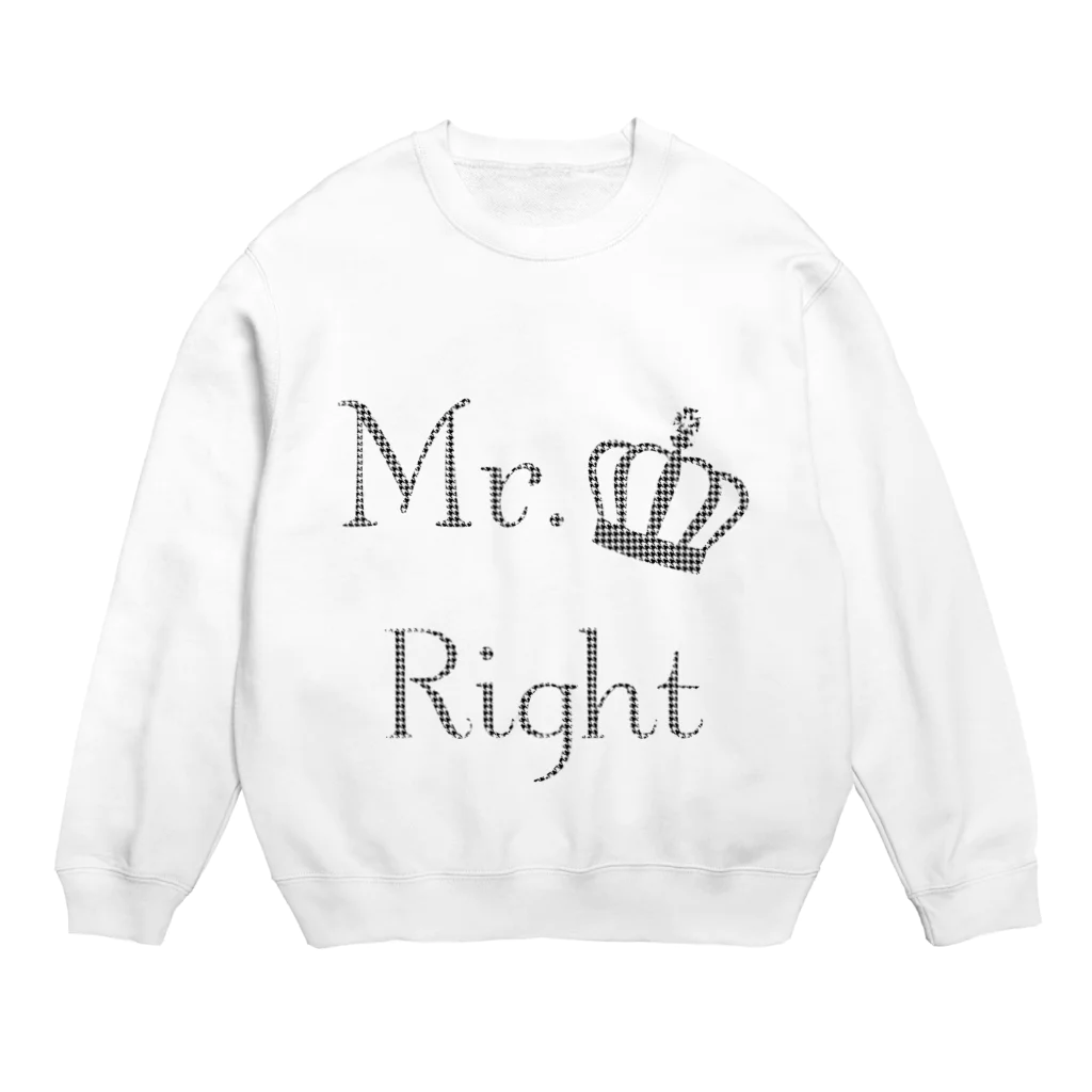 Mr.Rightのおしゃれな千鳥柄ファッションMr.Right Crew Neck Sweatshirt