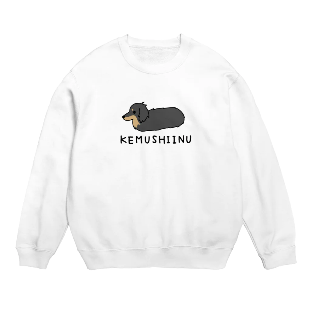 りこ＠ミニチュアダックスフンドの毛虫犬ブラックタン Crew Neck Sweatshirt