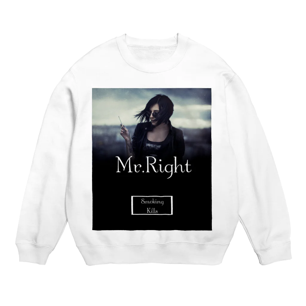 Mr.Rightの映画のジャケットのようなファッションアイテム Smoking Kills Crew Neck Sweatshirt