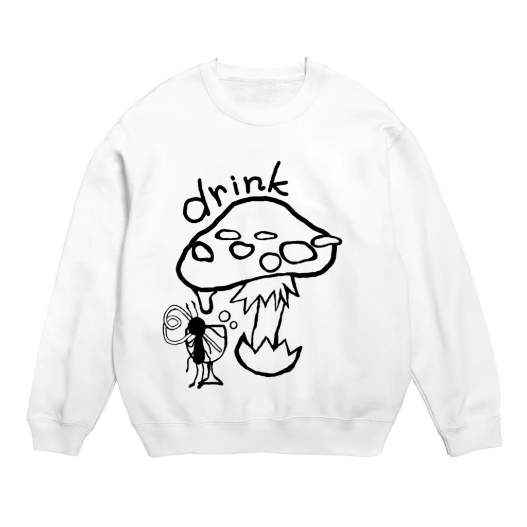 おててといっしょのきのこdrink Crew Neck Sweatshirt