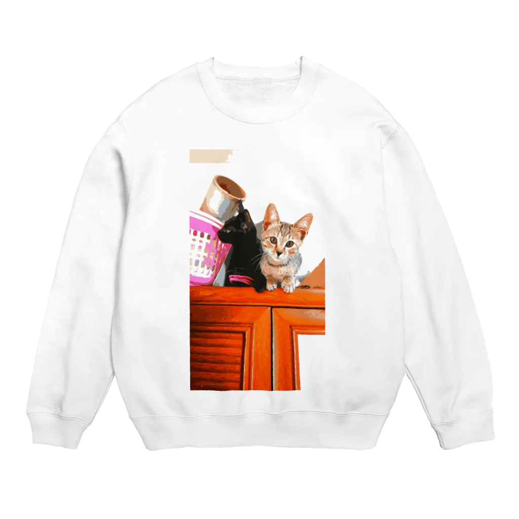 ＊あり＊の虹色創世記のすずさんのにゃん🐱❤ Crew Neck Sweatshirt