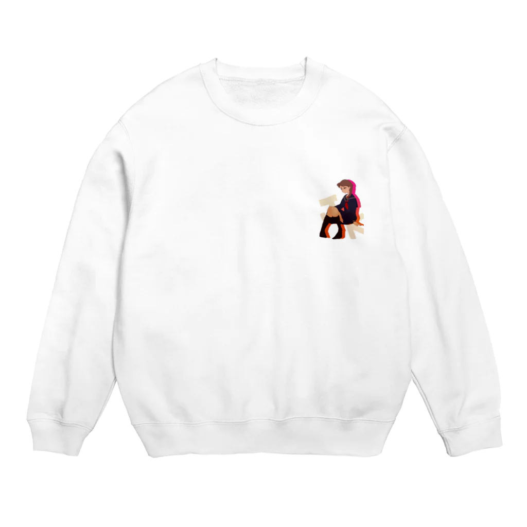 ぶちこのお座りJK Crew Neck Sweatshirt