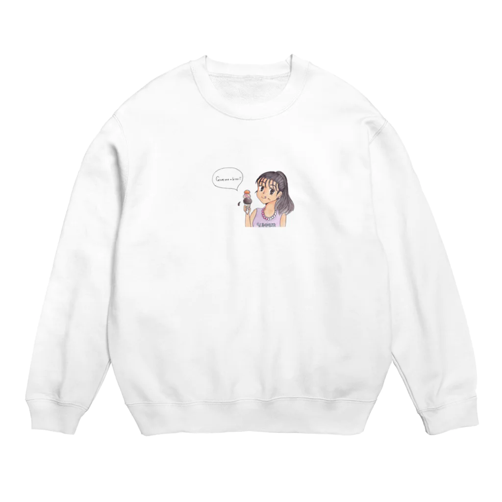 ひよこ工房の一口ちょーだい！！ Crew Neck Sweatshirt