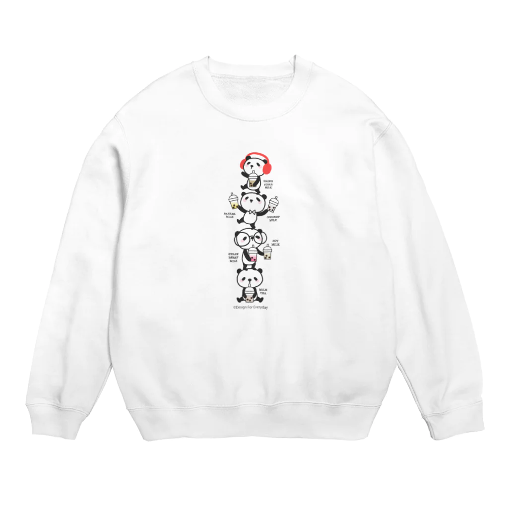 Design For Everydayのタピオカ・パンダ　 Crew Neck Sweatshirt