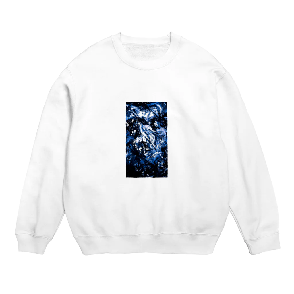 兎派のpaint_01_xx(blue) Crew Neck Sweatshirt