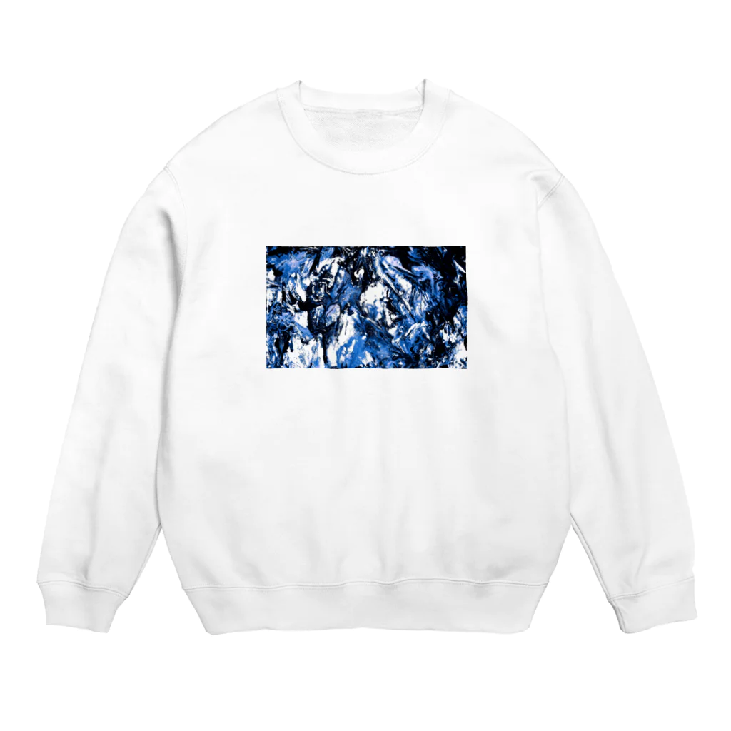 兎派のpaint_01_landscape(blue) Crew Neck Sweatshirt