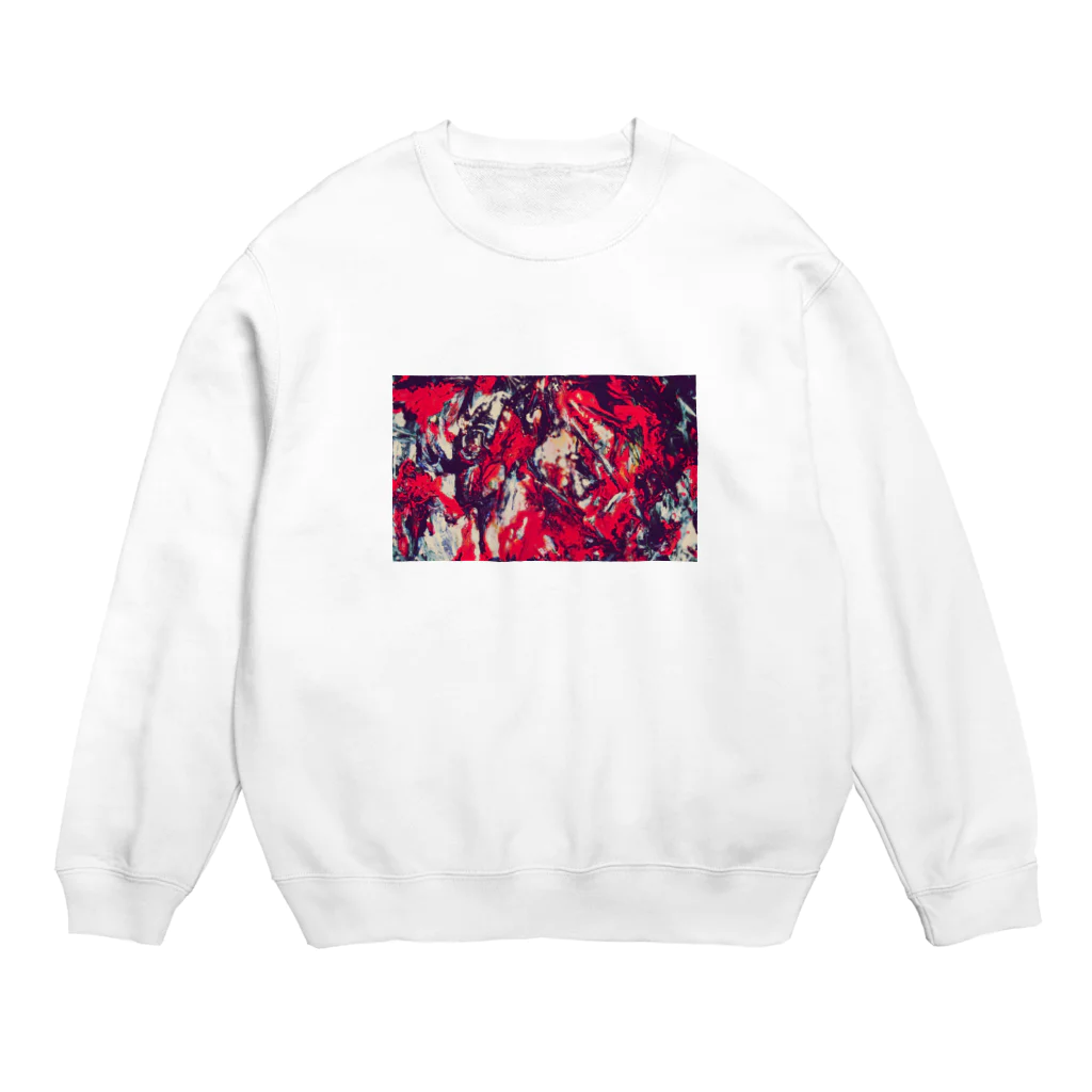 兎派のpaint_01_landscape(red) Crew Neck Sweatshirt