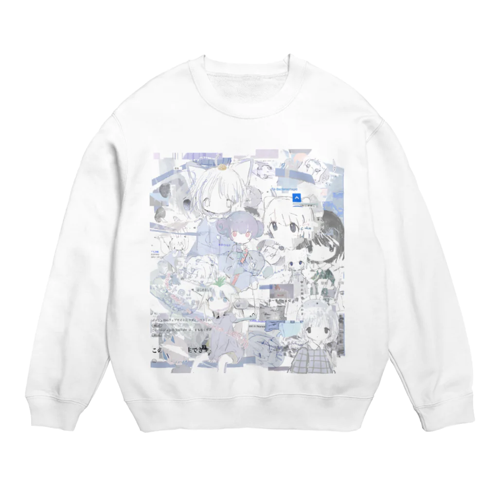 ゆーきんの絵ぐっずのゆーきん×砂気球 Crew Neck Sweatshirt