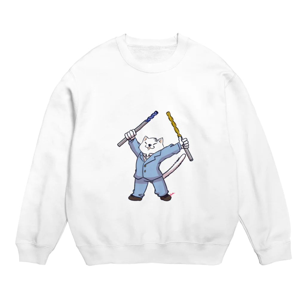 tomo@マシニングの工具大好きニャー Crew Neck Sweatshirt