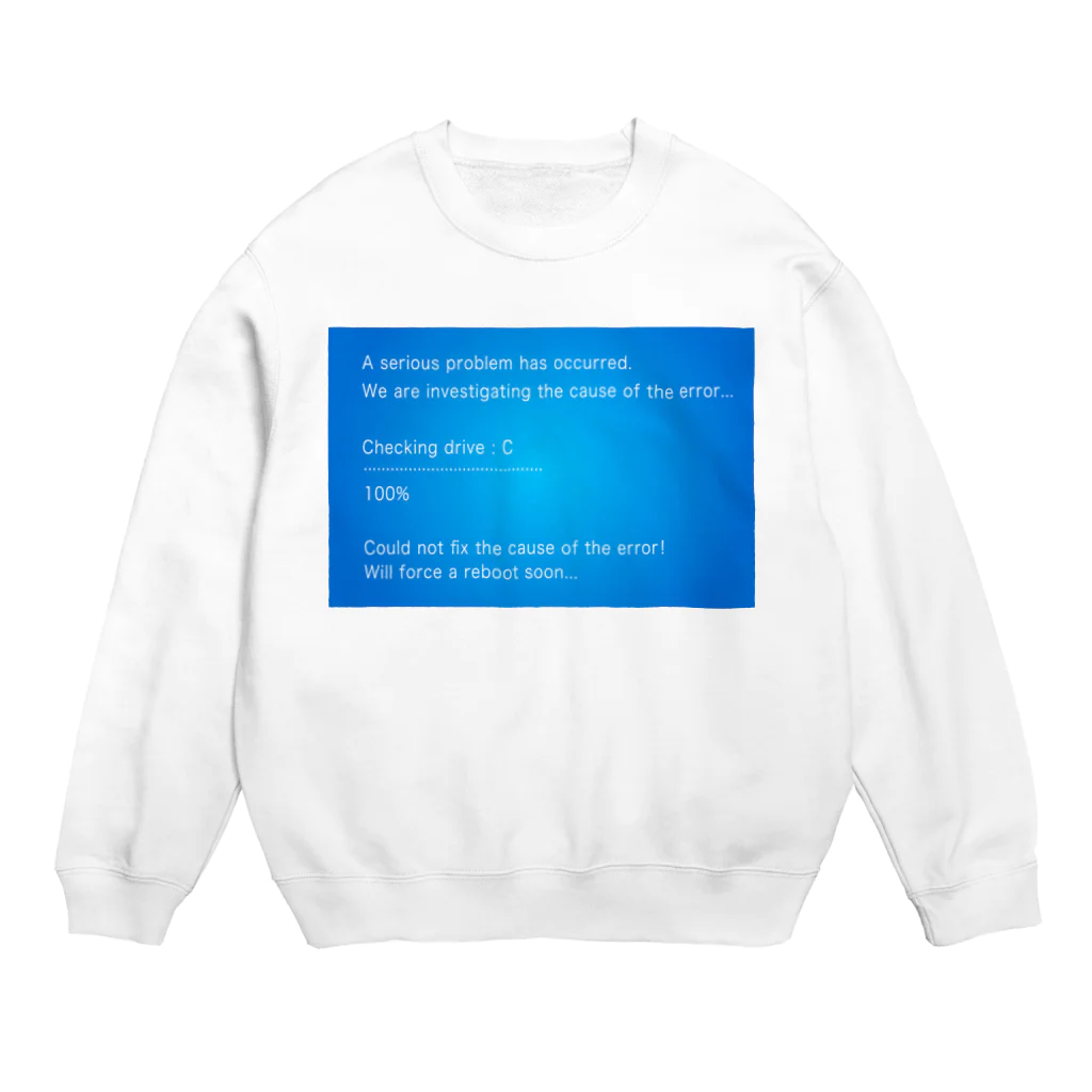 illust_designs_labの架空のブルースクリーンエラー画面のイラスト  Crew Neck Sweatshirt