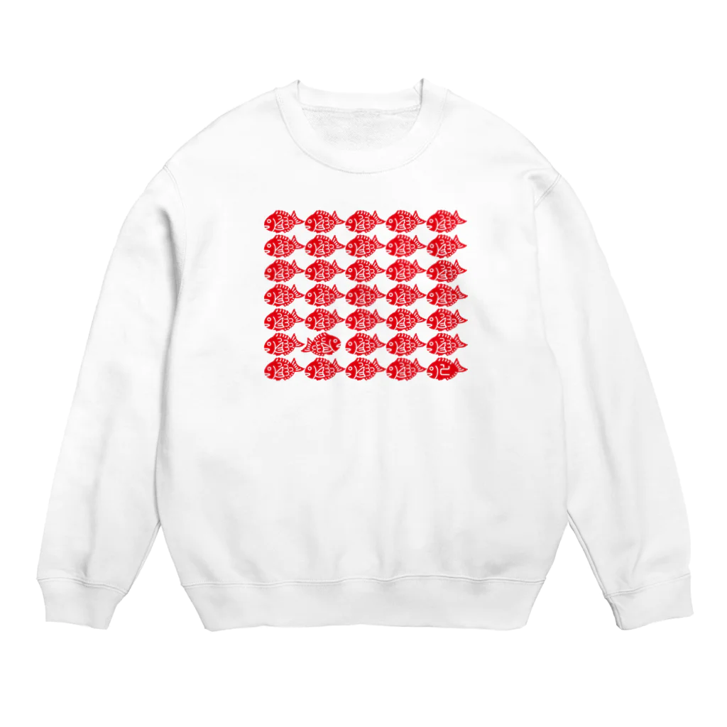 雑貨屋TOMOZOファクトリーの鯛いっぱい Crew Neck Sweatshirt